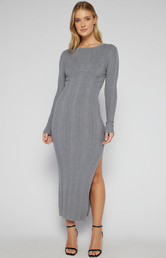 The Delilah Ribbed Midi Dress – bodycon ribbed midaxi dress in soft knit